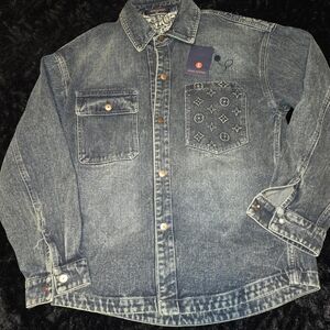Denim Jacket with Patterned Pocket